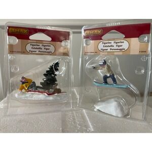Lemax Village Collection Ski Bunny 92765 and Phat Air 22049 Figurine Lot 2pc